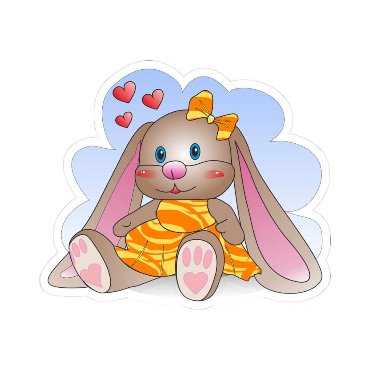 Cute Bunny Love Kiss-Cut Stickers, Adorable Bunny Decor, Laptop Stickers, Kids Party Favors, Cute Animal Gifts, Spring or Easter Decor