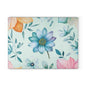 Floral Glass Cutting Board — Pastel Blue Watercolor Flowers