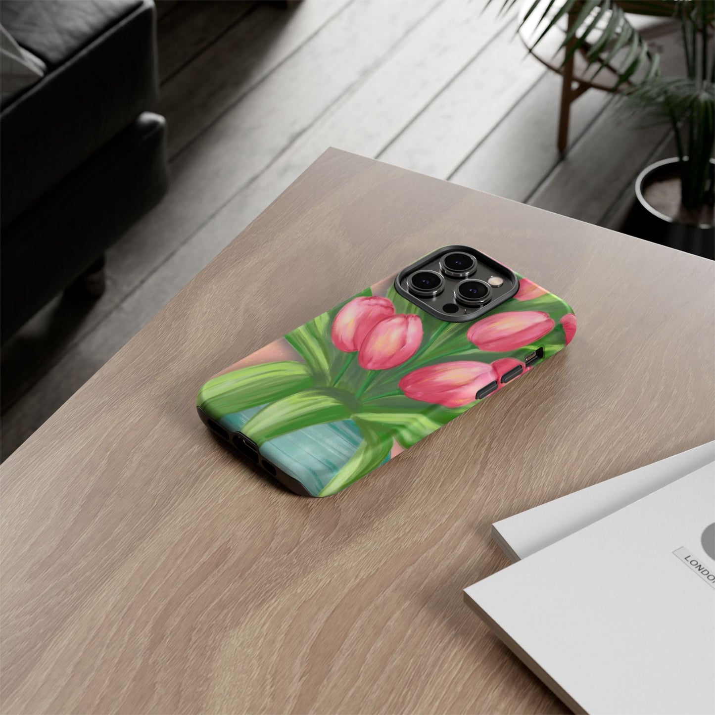 Floral Phone Case with Vibrant Tulips - Tough Cases for Garden Lovers, Spring Gifts, Nature Enthusiasts, Unique Gadget Accessories, [...]