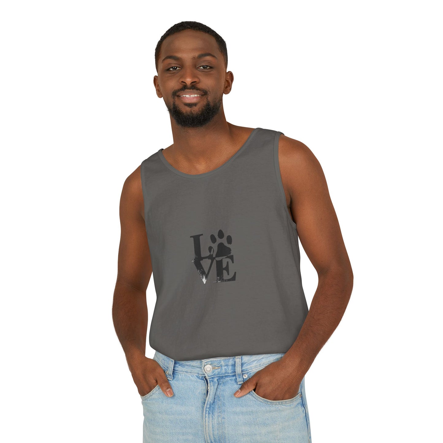 Paw Print Love Tank Top | Animal Lover Gift, Summer Tee, Pet Adoption Support, Casual Wear, Gift for Dog Mom/Dad