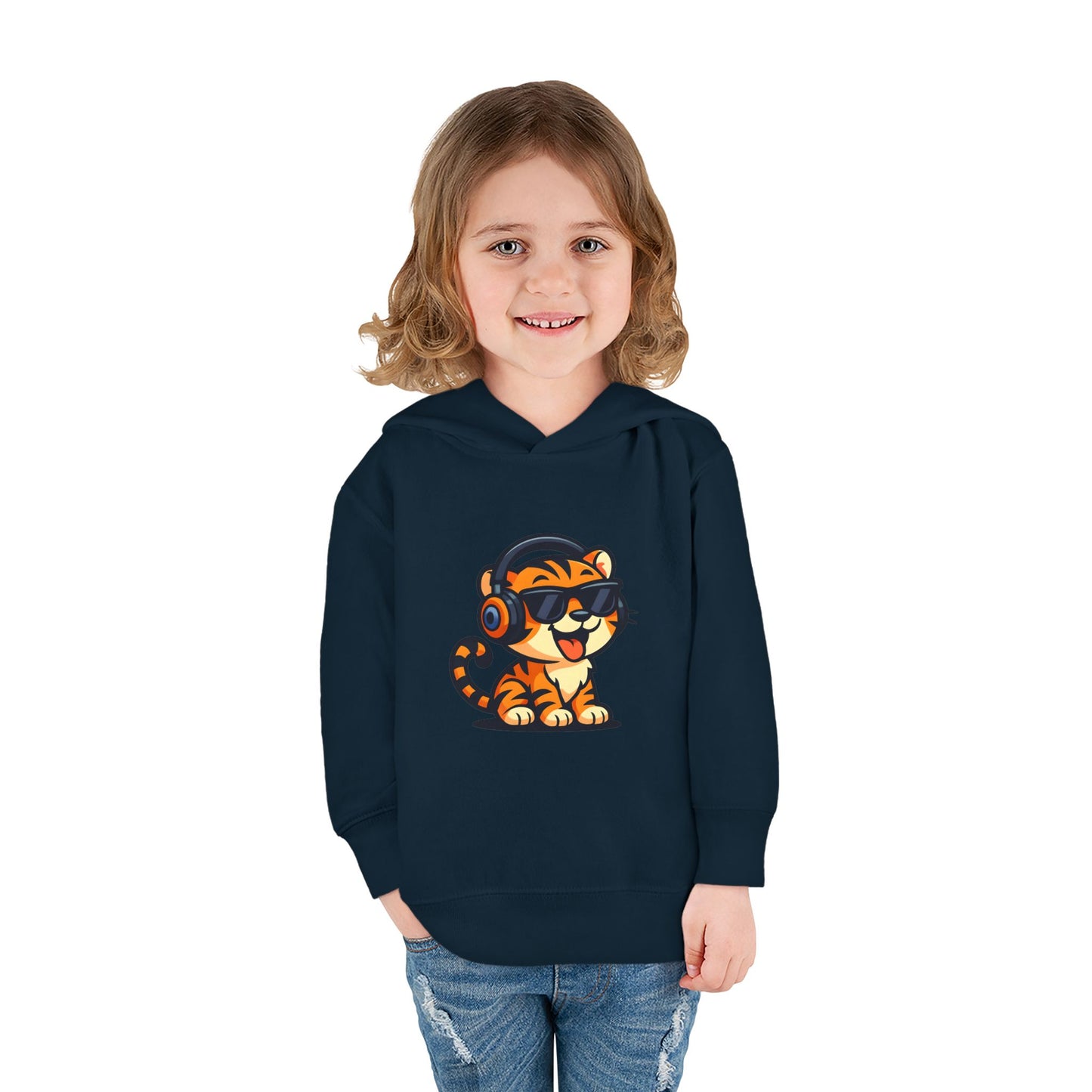 Toddler Cool Cat Fleece Hoodie - Fun Kids Apparel for Playtime, Birthday Gift, Nursery, Casual Wear, Music Lovers