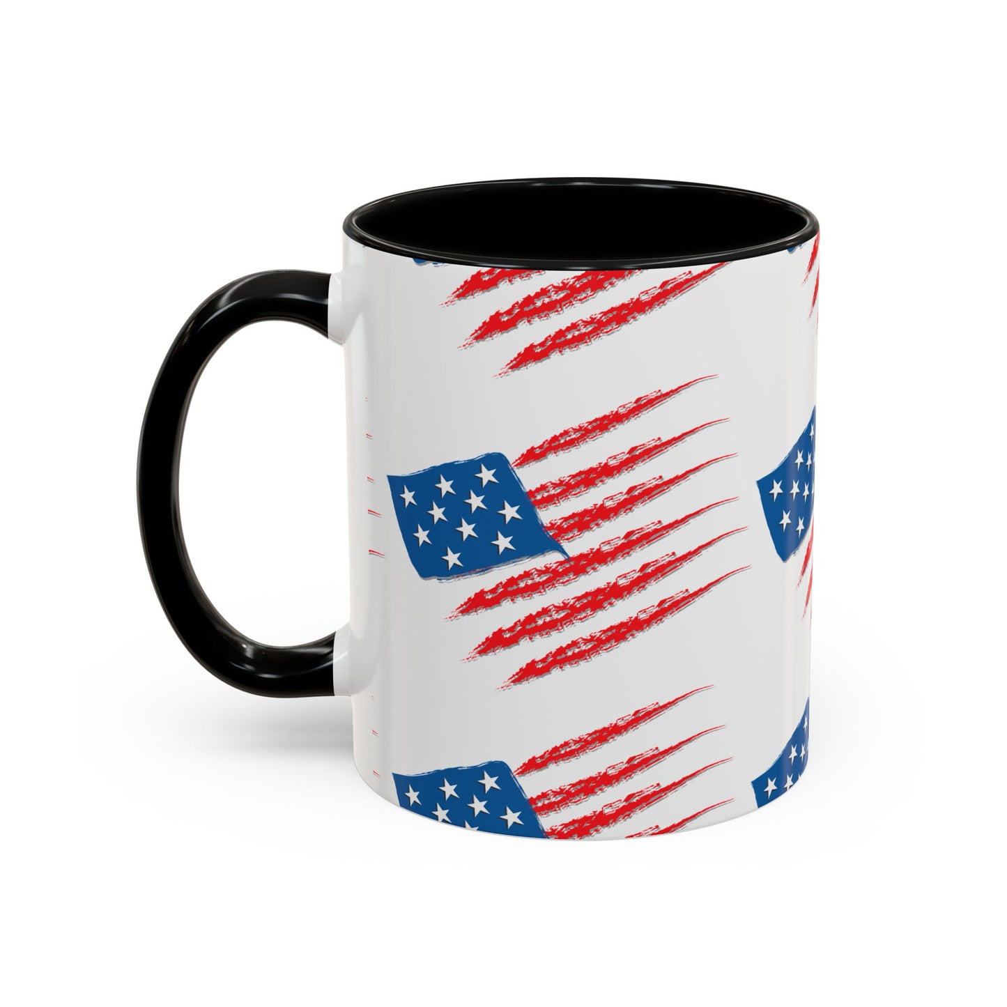 Patriotic Accent Coffee Mug | USA Flag Design, Perfect Gift for Veterans & Independence Day, Coffee Lover's Merchandise, Red White [...]