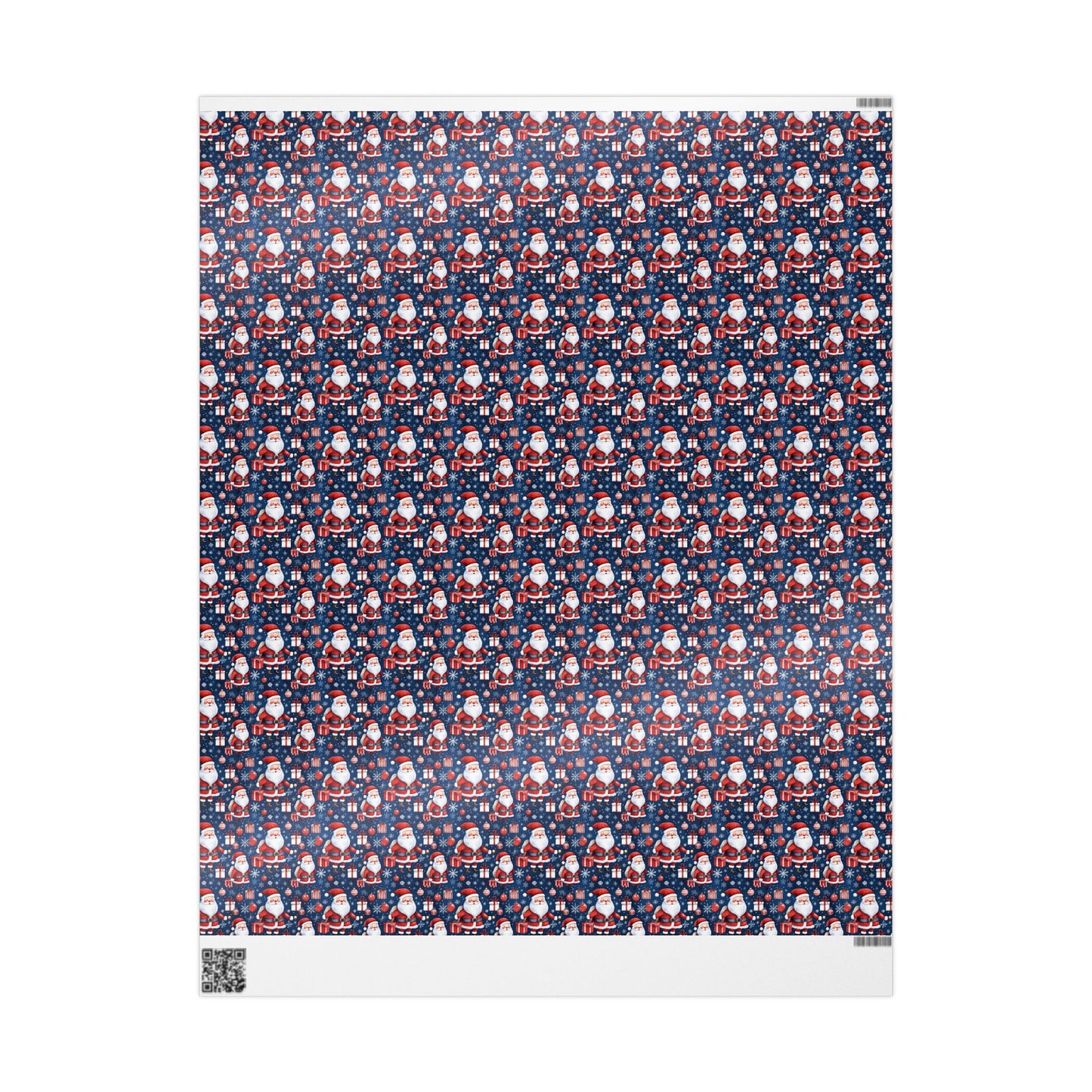 Santa Pattern Wrapping Paper Roll — Festive Christmas Gift Wrap