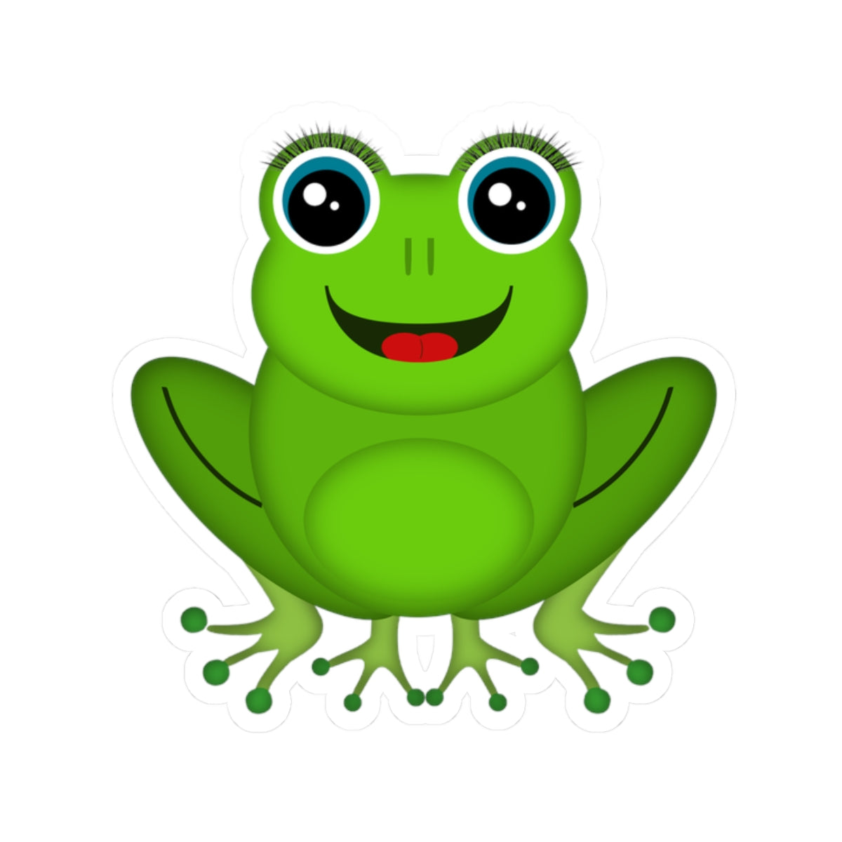 Cute Frog Kiss-Cut Stickers for Laptops, Water Bottles, Kids' Crafts, Fun Decor, Gift for Nature Lovers