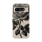 Black Rose Phone Case, Tough Cases with Floral Design, Elegant Tech Accessory, Gift for Flower Lovers, Stylish Protection