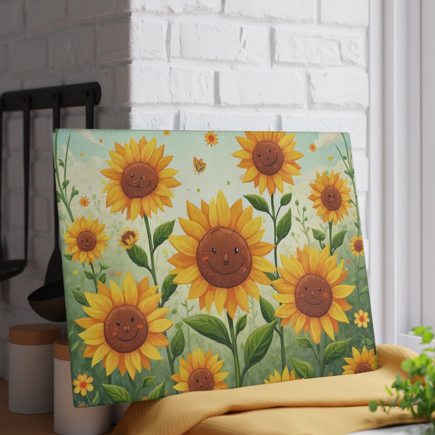 Happy Sunflowers Glass Cutting Board, Floral Kitchen Decor, Unique Gift for Home Chefs, Brighten Your Culinary Space, Summer Vibes, [...]