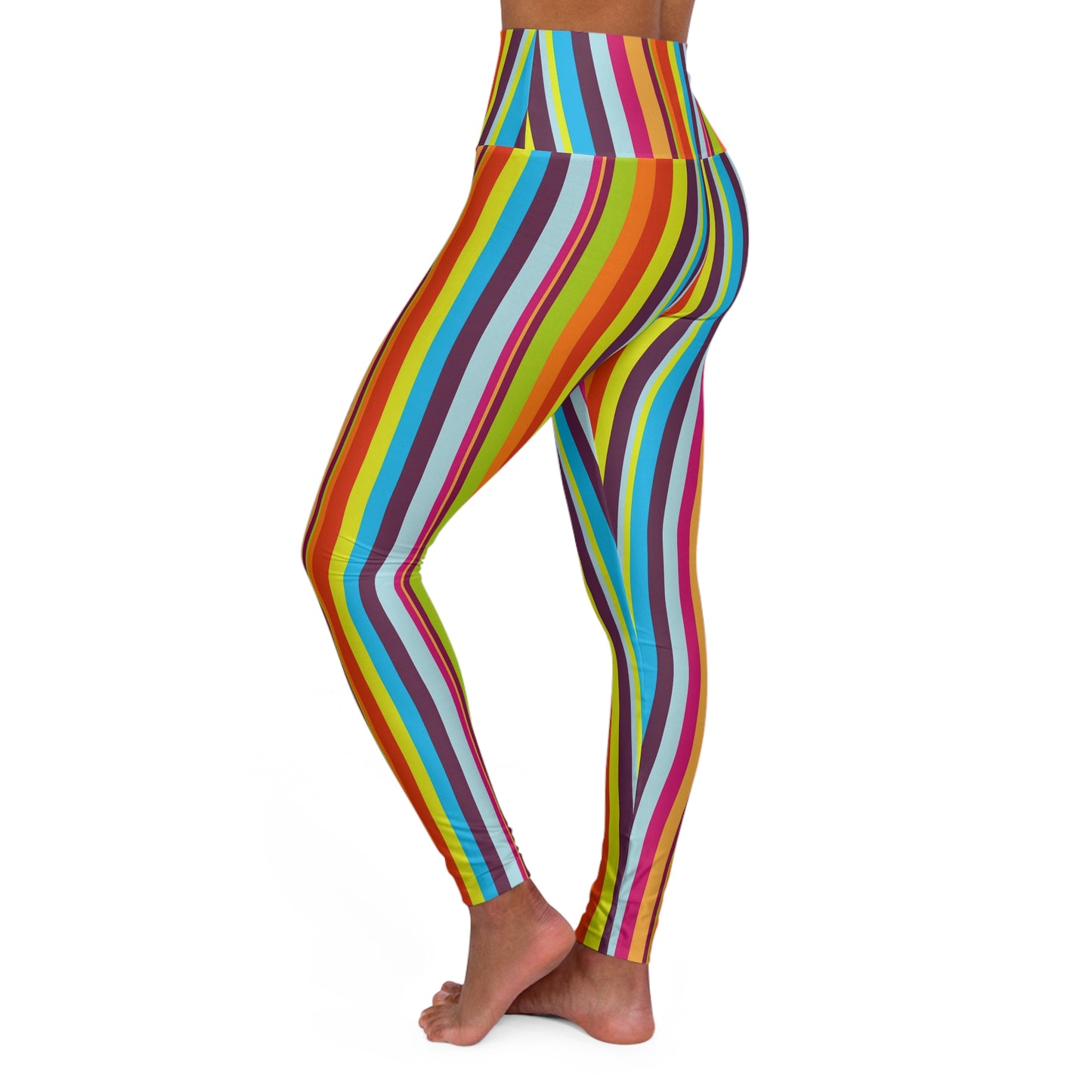 Vibrant High Waisted Yoga Leggings, Colorful Activewear, Fitness Apparel, Gym Leggings, Rainbow Sports Leggings