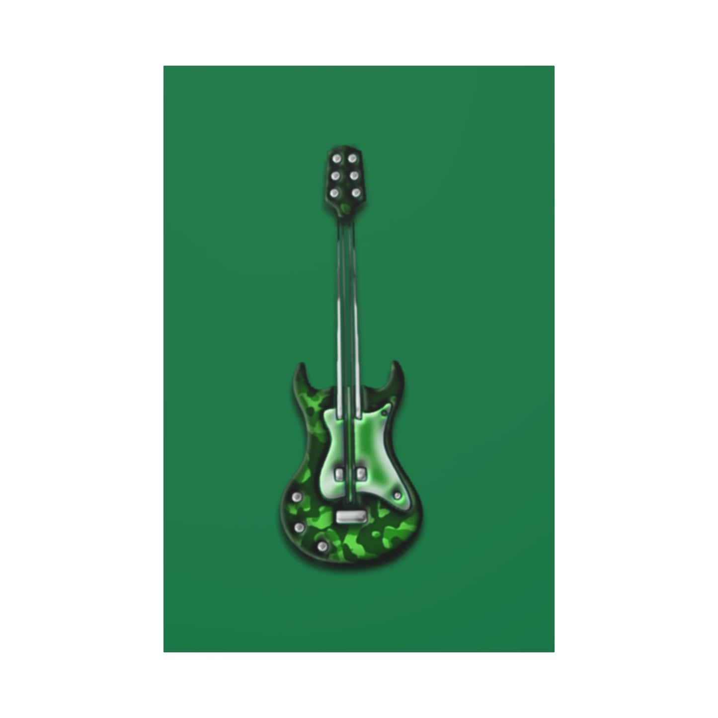 Green Electric Guitar Canvas Art, Music Wall Decor, Rock n Roll Gift, Guitar Lover's Art, Stretched Green Canvas, Home Theater Decor