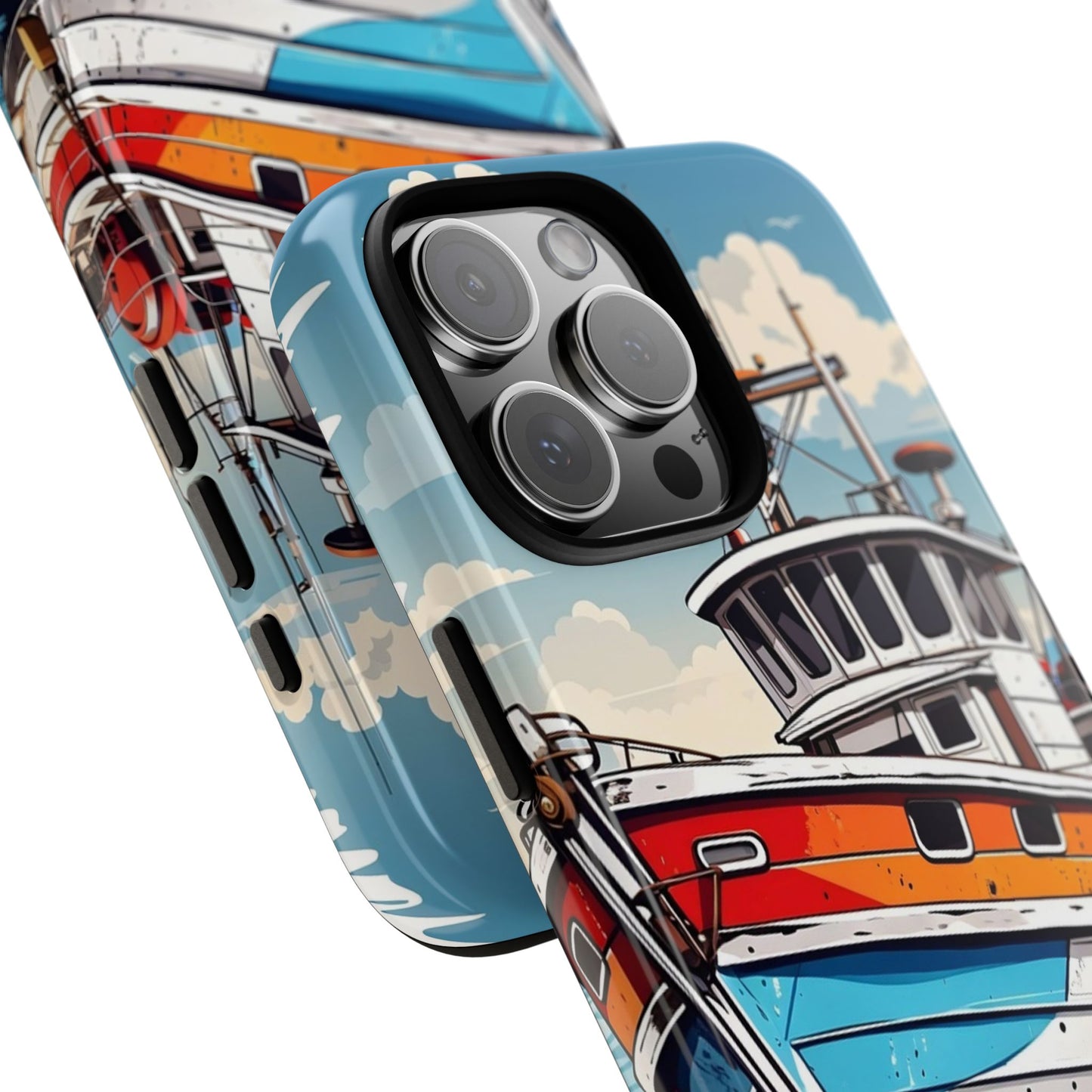 Colorful Fishing Boat Phone Case | Nautical Gift, Marine Design, Coastal Aesthetic, Summer Vibes, Sea Lover's Accessory