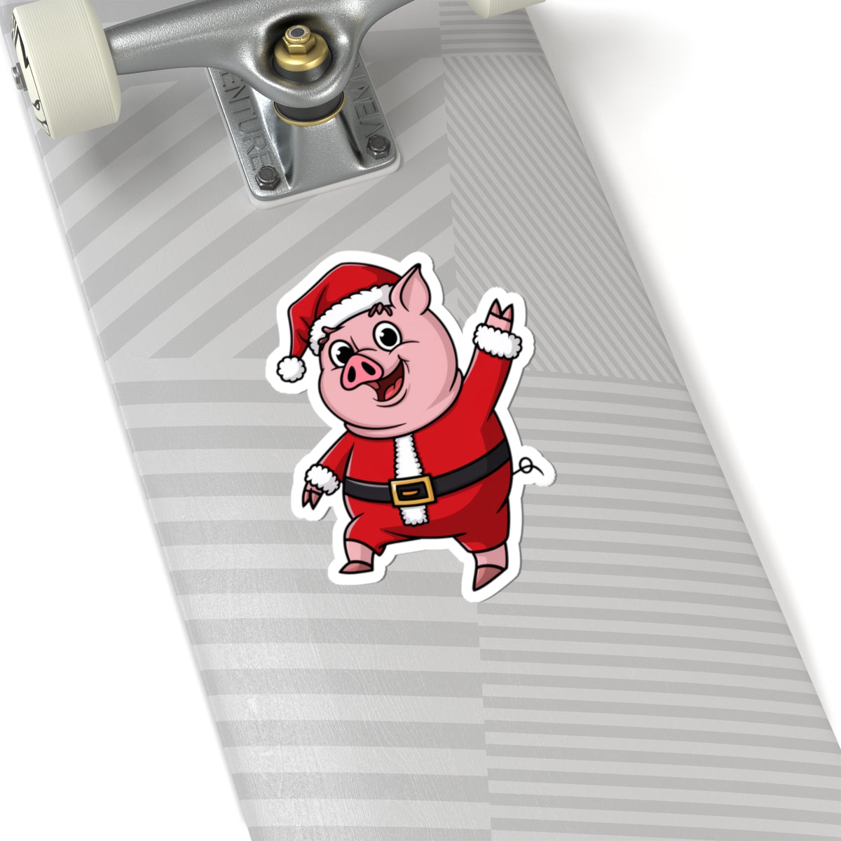 Festive Santa Pig Kiss-Cut Stickers | Christmas Decor, Gift Wrapping, Holiday Cards, Laptop Stickers, Fun Holiday Accessories
