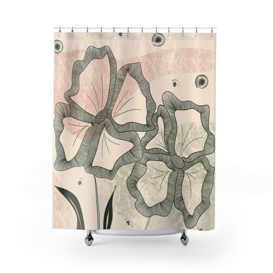 Floral Elegance Shower Curtains | Chic Bathroom Decor, Boho Home, Gift for Women, Spring Vibes, Floral Patterns
