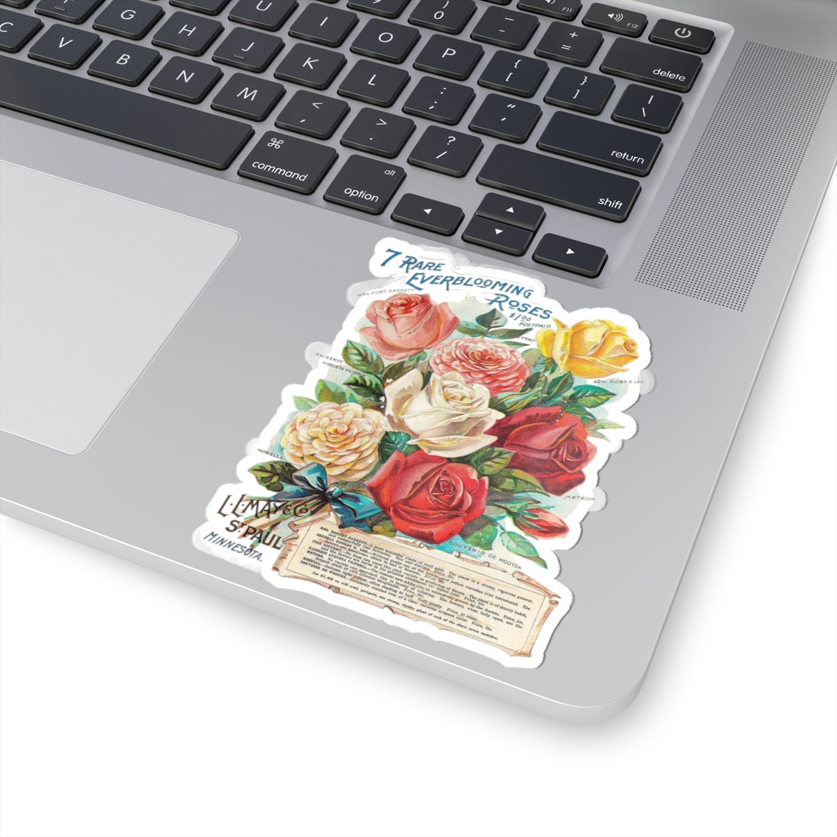 Vintage Rose Bouquet Kiss-Cut Stickers — Floral Laptop & Journal Decals