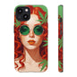 Vibrant Phone Case with Retro Greenery Design, Trendy Case for Casual Look, Gift for Her, Summer Vibes, Unique Phone Accessory