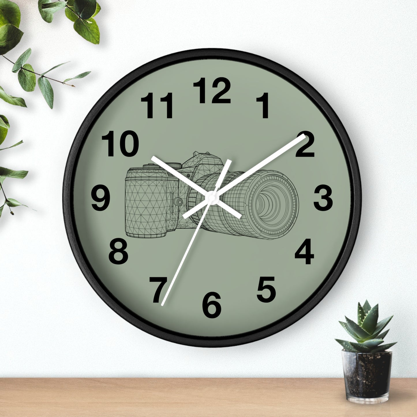 Photography Themed Wall Clock, Unique Gift for Photographers, Blue Clock, Home Decor, Creative Wall Art, Photography Lover