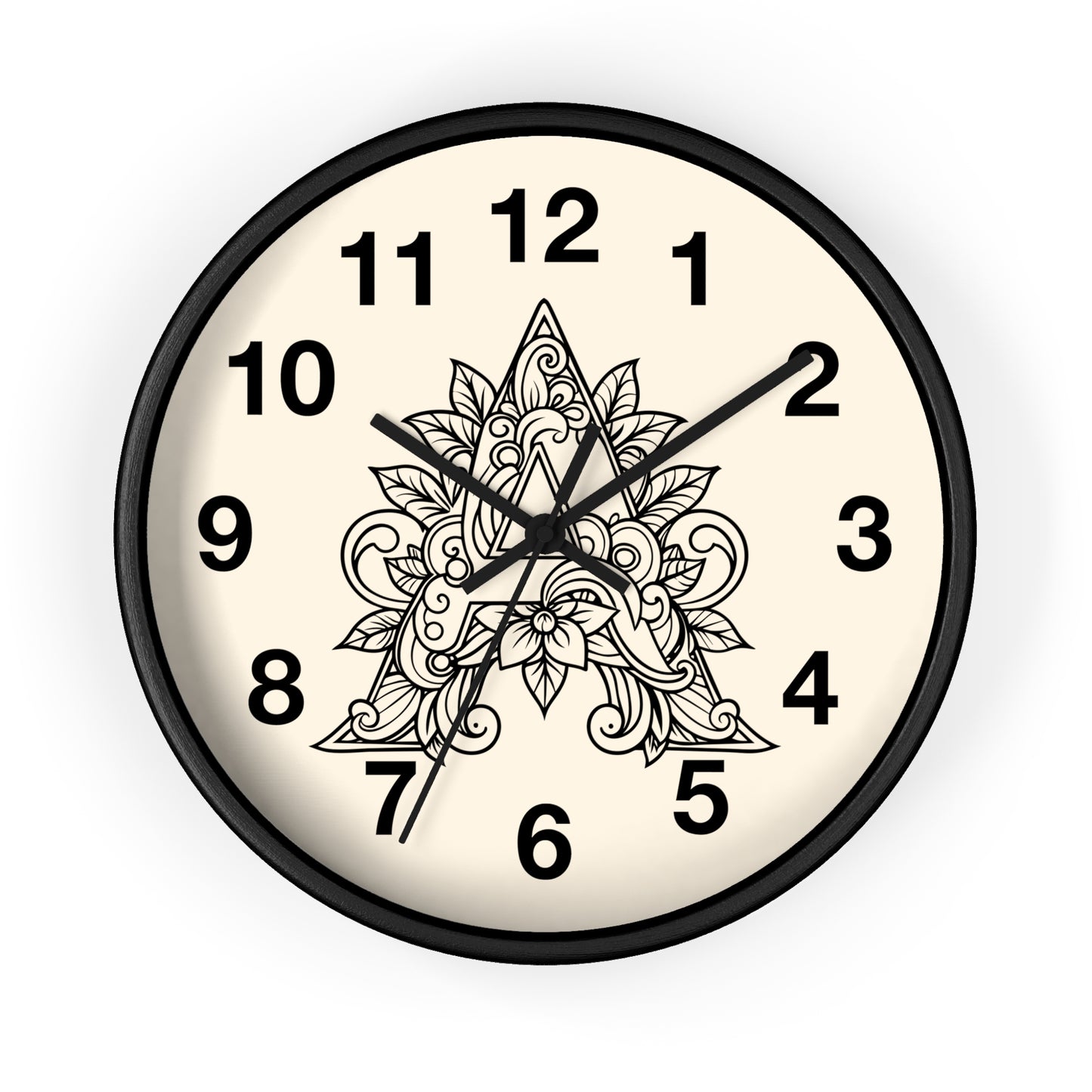 Boho Floral Wall Clock, Home Decor, Gift for Her, Bohemian Style, Living Room Wall Art, Unique Timepiece, Handmade Clock