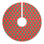 Festive Christmas Tree Skirt, Holiday Decor, Christmas Decoration, Tree Cover, Red with Green Trees, Gift for Family
