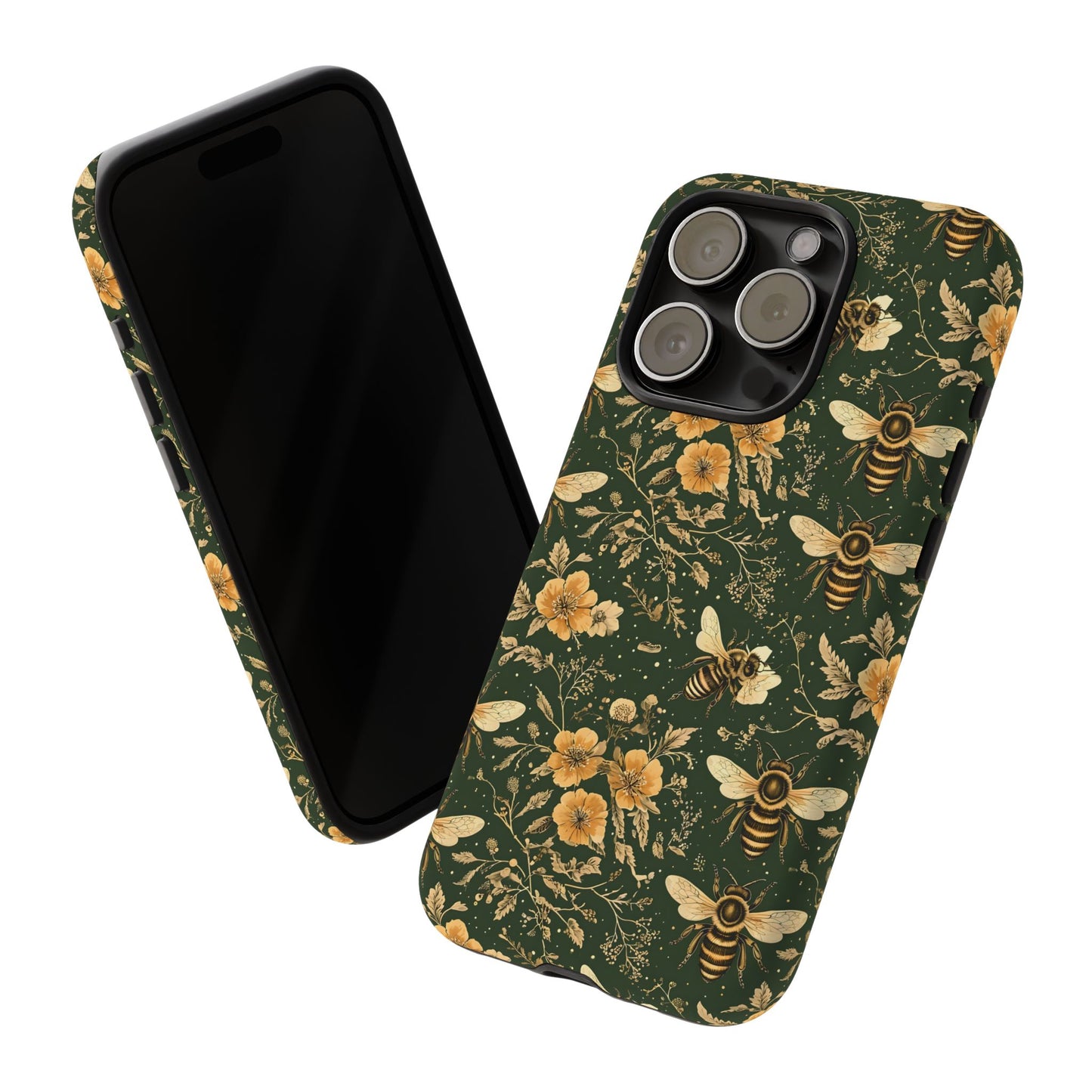 Nature-Inspired Phone Case, Tough Cases for Nature Lovers, Floral Bee Design, Eco-Friendly Gift, Summer Vibes, Trendy Phone Accessory,