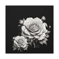 Monochrome Rose Canvas Print — Black & White Floral Wall Art