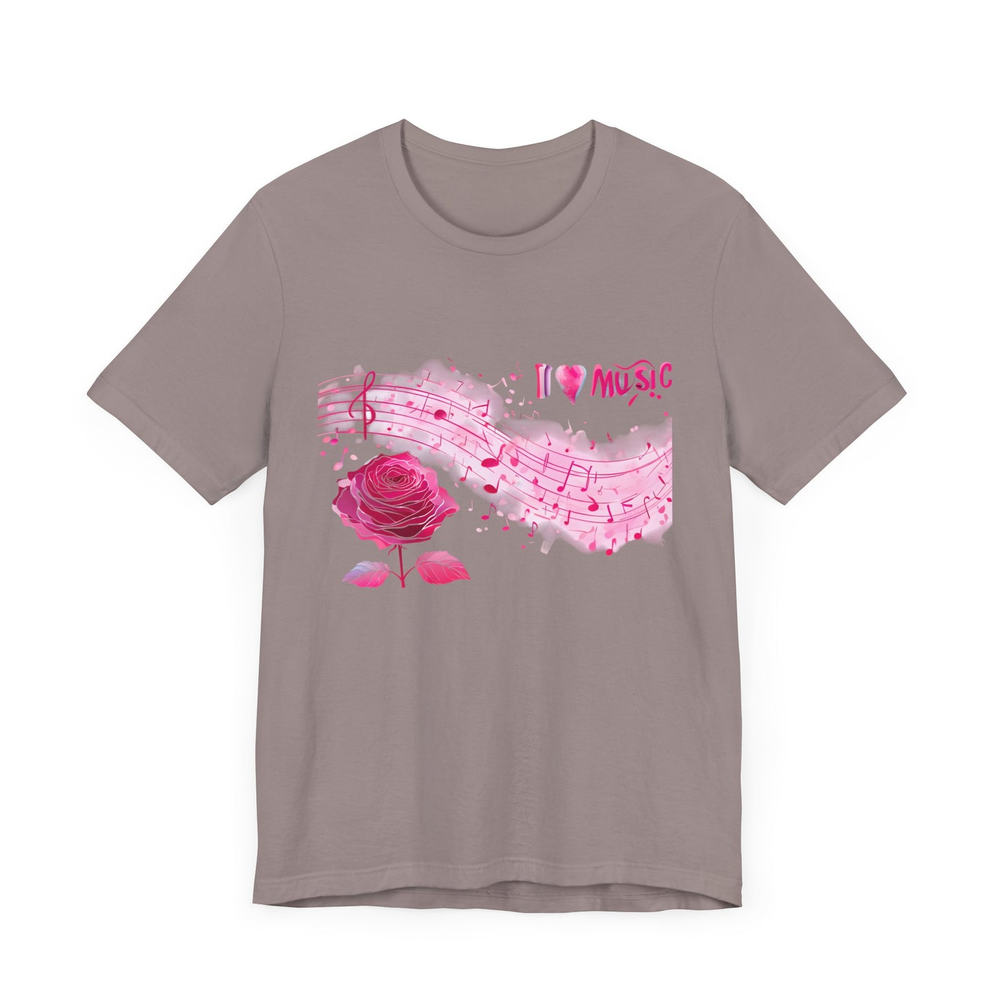 I Love Music Tee, Music Lover Shirt, Floral Music Notes Top