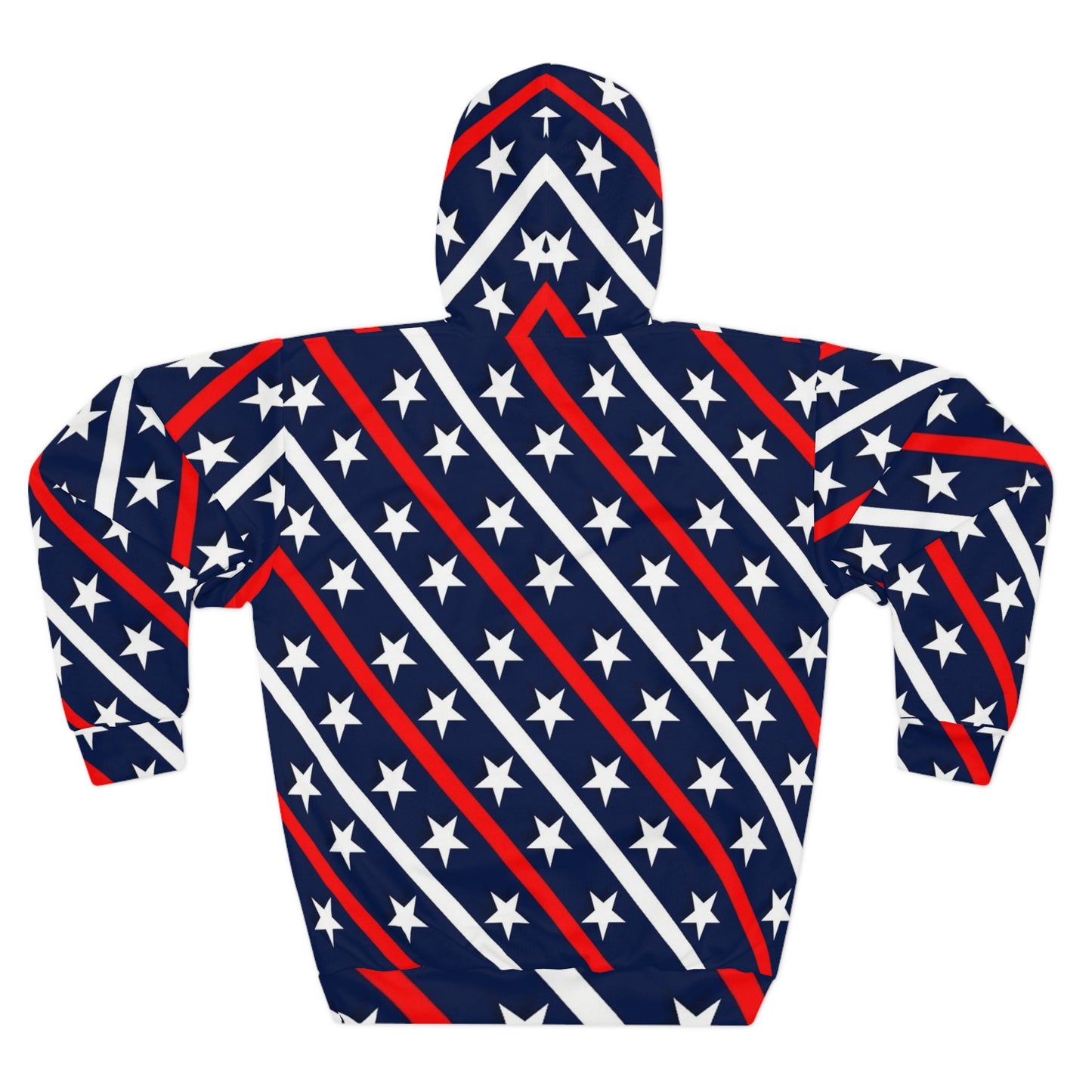 Patriotic Stars Pullover Hoodie | Unisex, All-Over Print, Cozy Wear, Perfect for 4th of July, Gifts for Him and Her