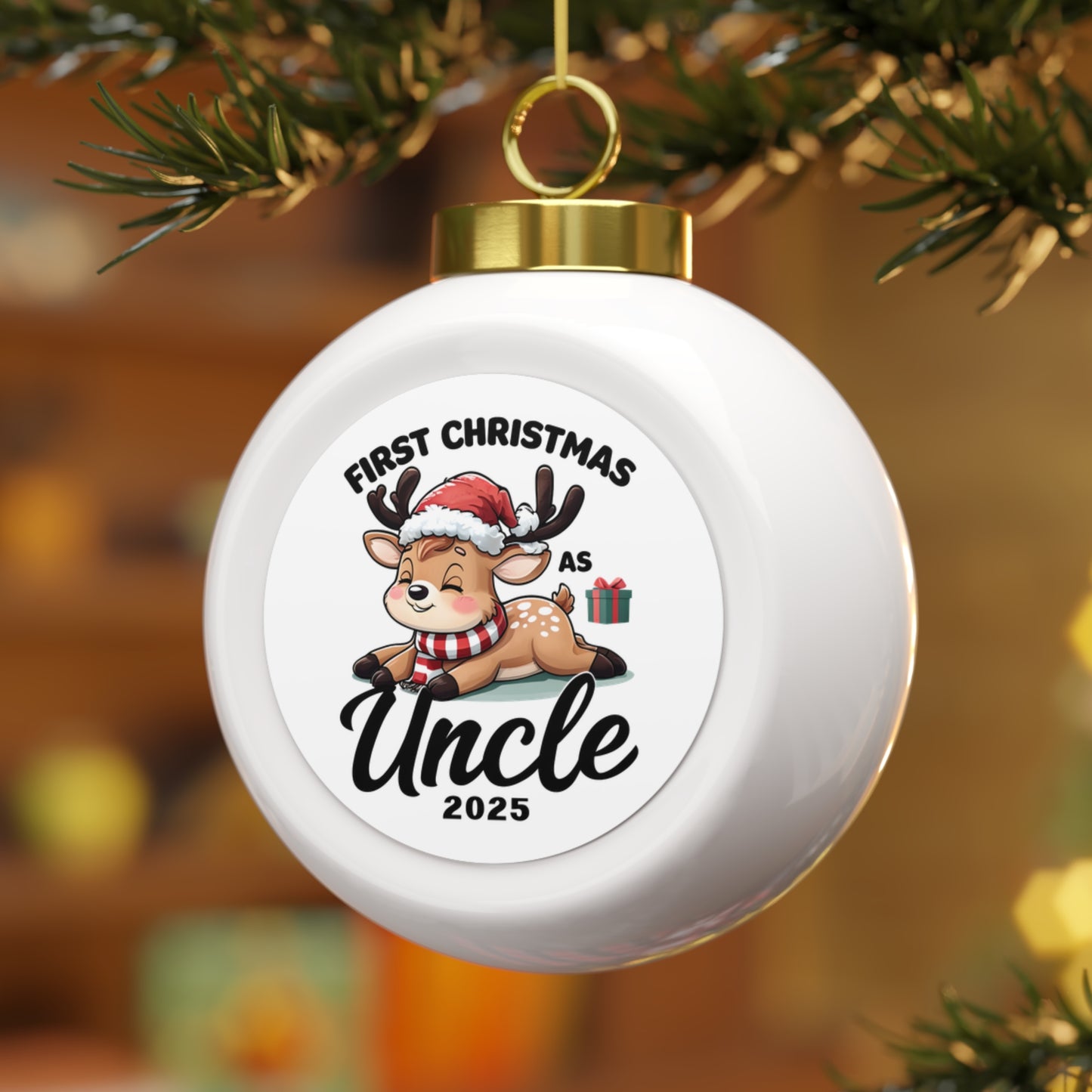 Personalized Holiday Ornament, First Christmas as Uncle Gift, Custom Christmas Decoration, Unique Keepsake for Family