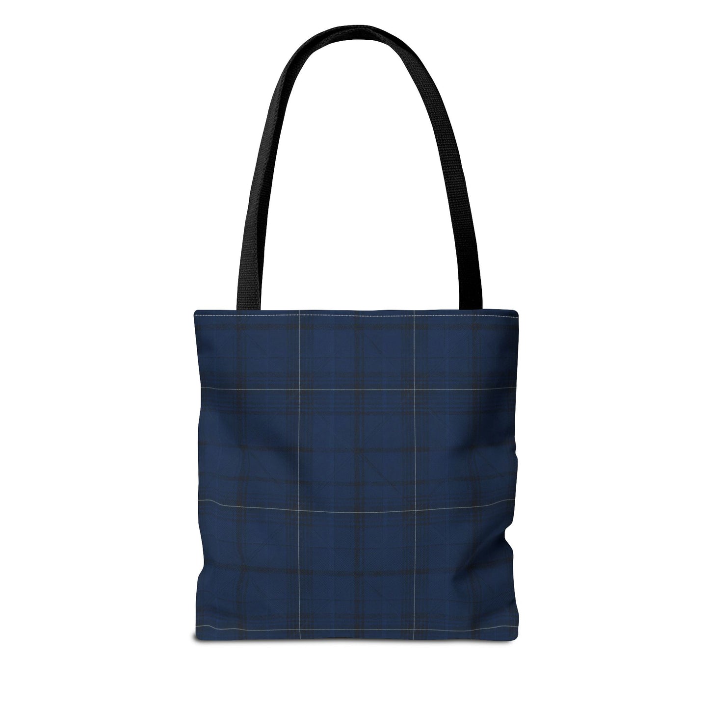 Navy Tartan Tote Bag – Classic Plaid All-Over Print Tote