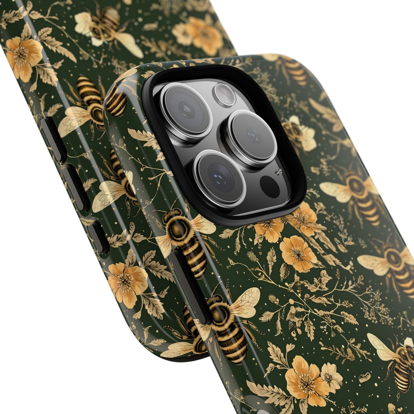 Nature-Inspired Phone Case, Tough Cases for Nature Lovers, Floral Bee Design, Eco-Friendly Gift, Summer Vibes, Trendy Phone Accessory,