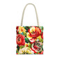 Floral Print Tote Bag - Colorful Reusable Shopping Bag Picnic Essential