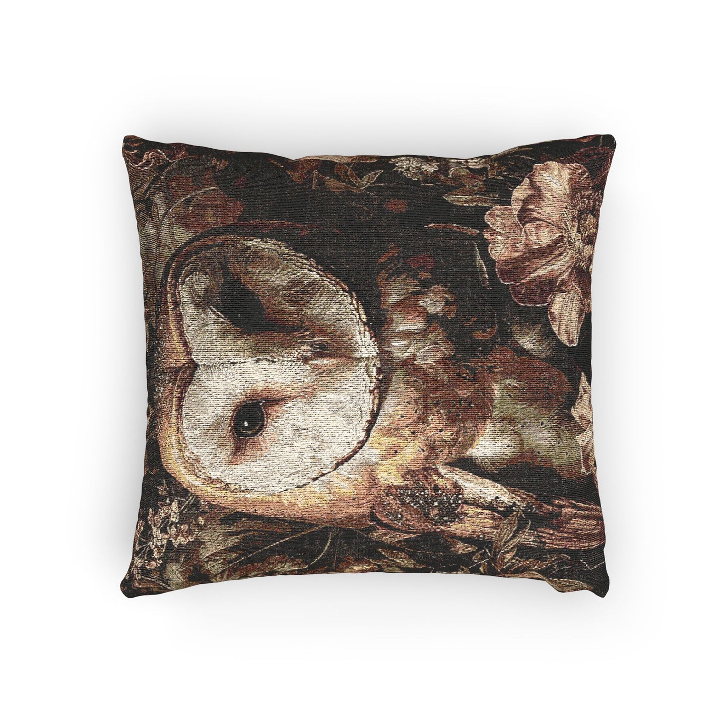 Whimsical Owl Woven Pillow | Cozy Home Decor, Gift for Nature Lovers, Accent Cushion, Unique Throw Pillow, Animal Art