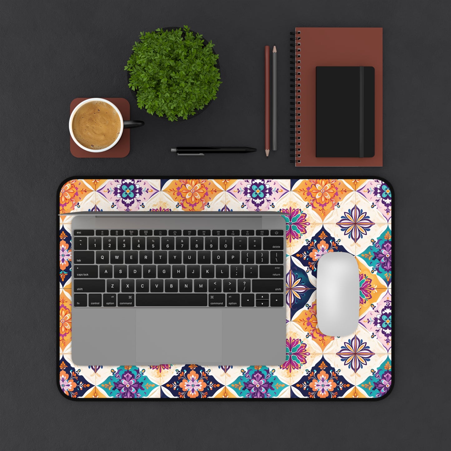 Colorful Geometric Desk Mat - Vibrant Office Decor