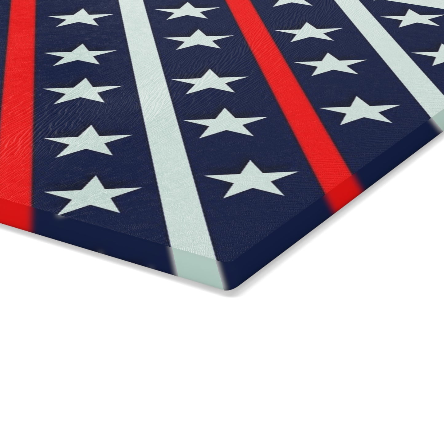 Patriotic Glass Cutting Board | Kitchen Decor, Gift for Home Chefs, Red White Blue Star Design, 4th of July, BBQ Essentials