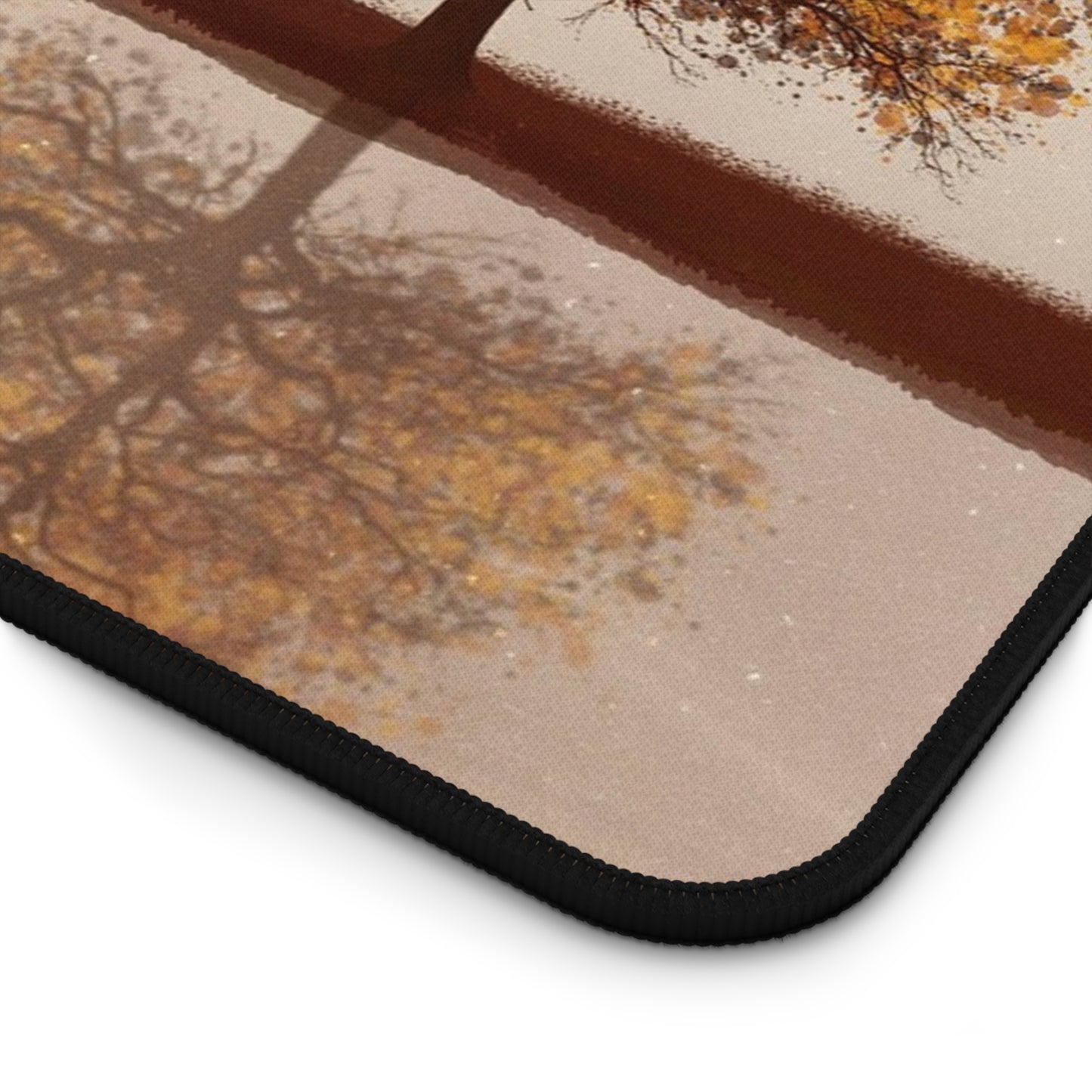 Autumn Reflection Desk Mat — Tranquil Sunset Tree Mouse Pad