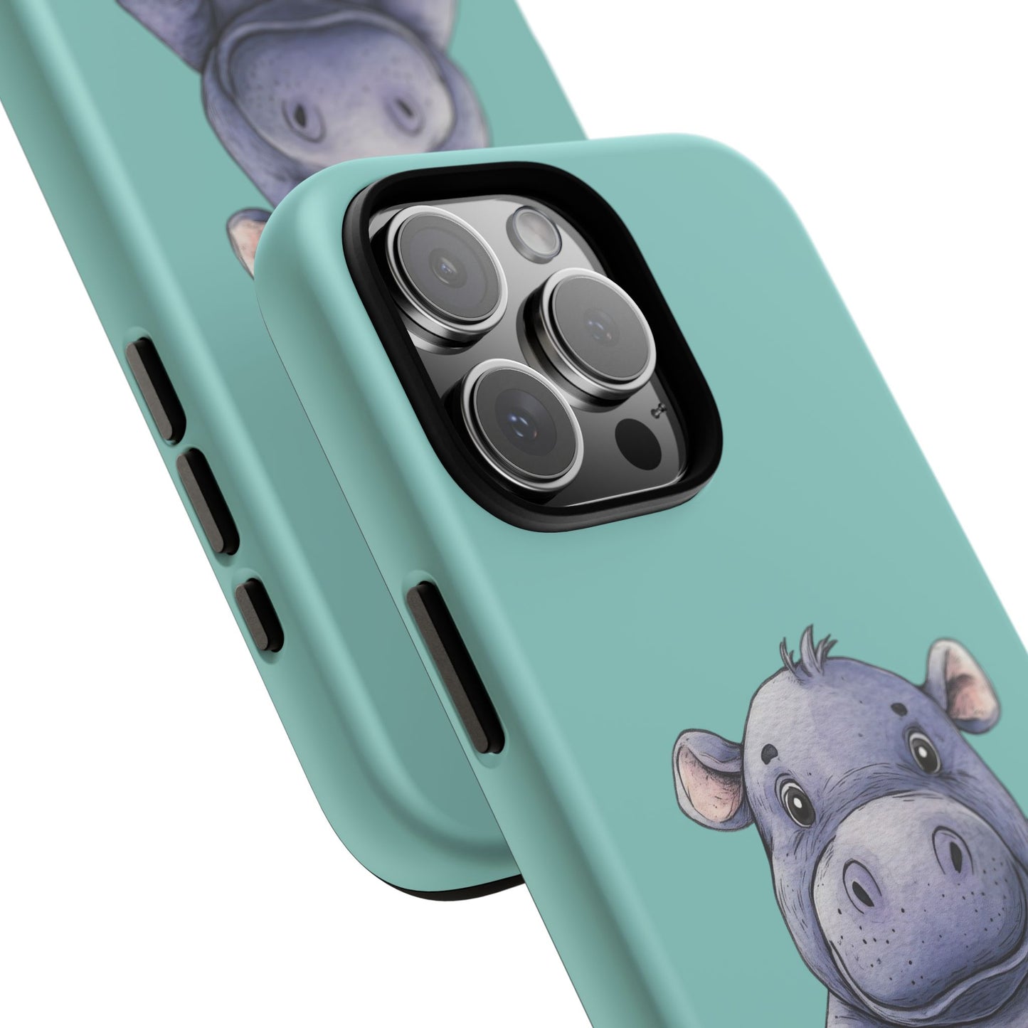 Cute Hippo Phone Case, Tough Phone Cover, Fun Animal Case, Gift for Kids, Cute Decor, Birthday Present