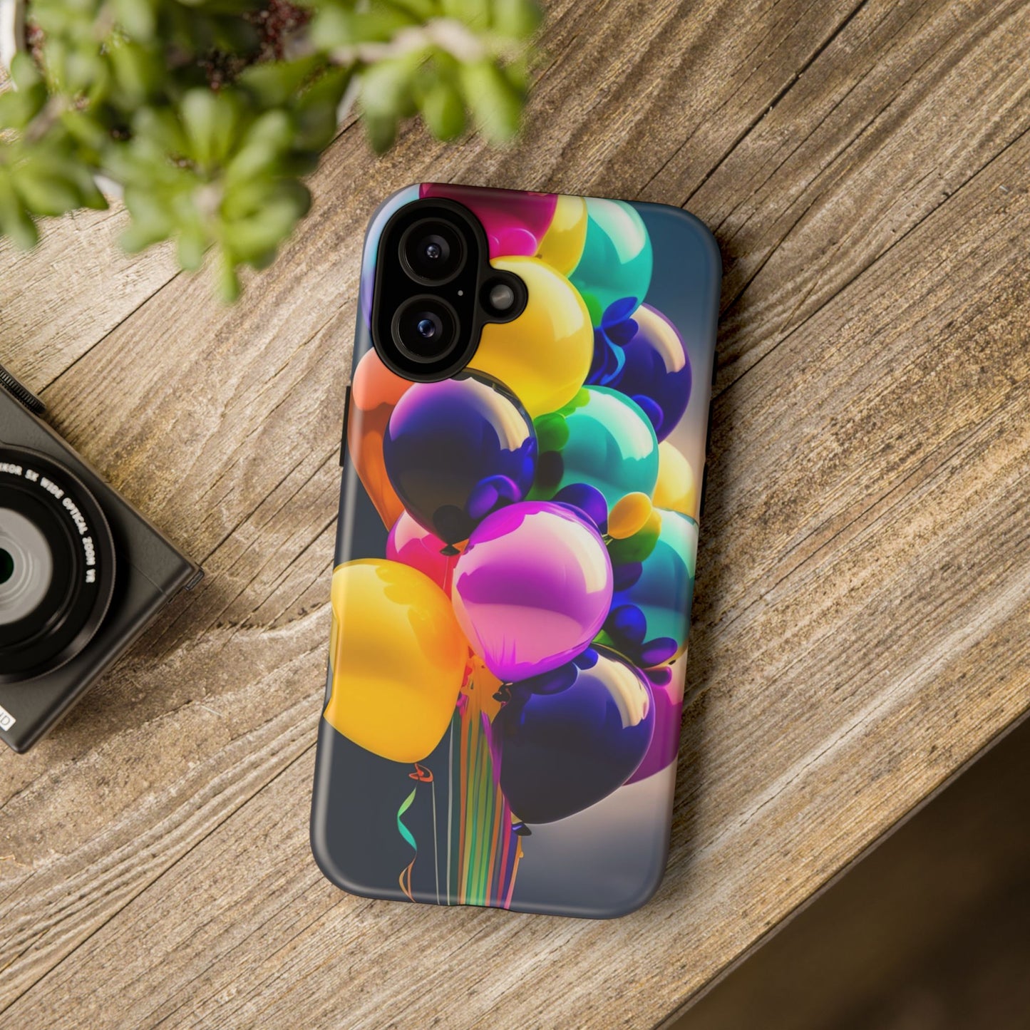 Colorful Balloon Tough Phone Case — Vibrant Party Balloons Protective Cover