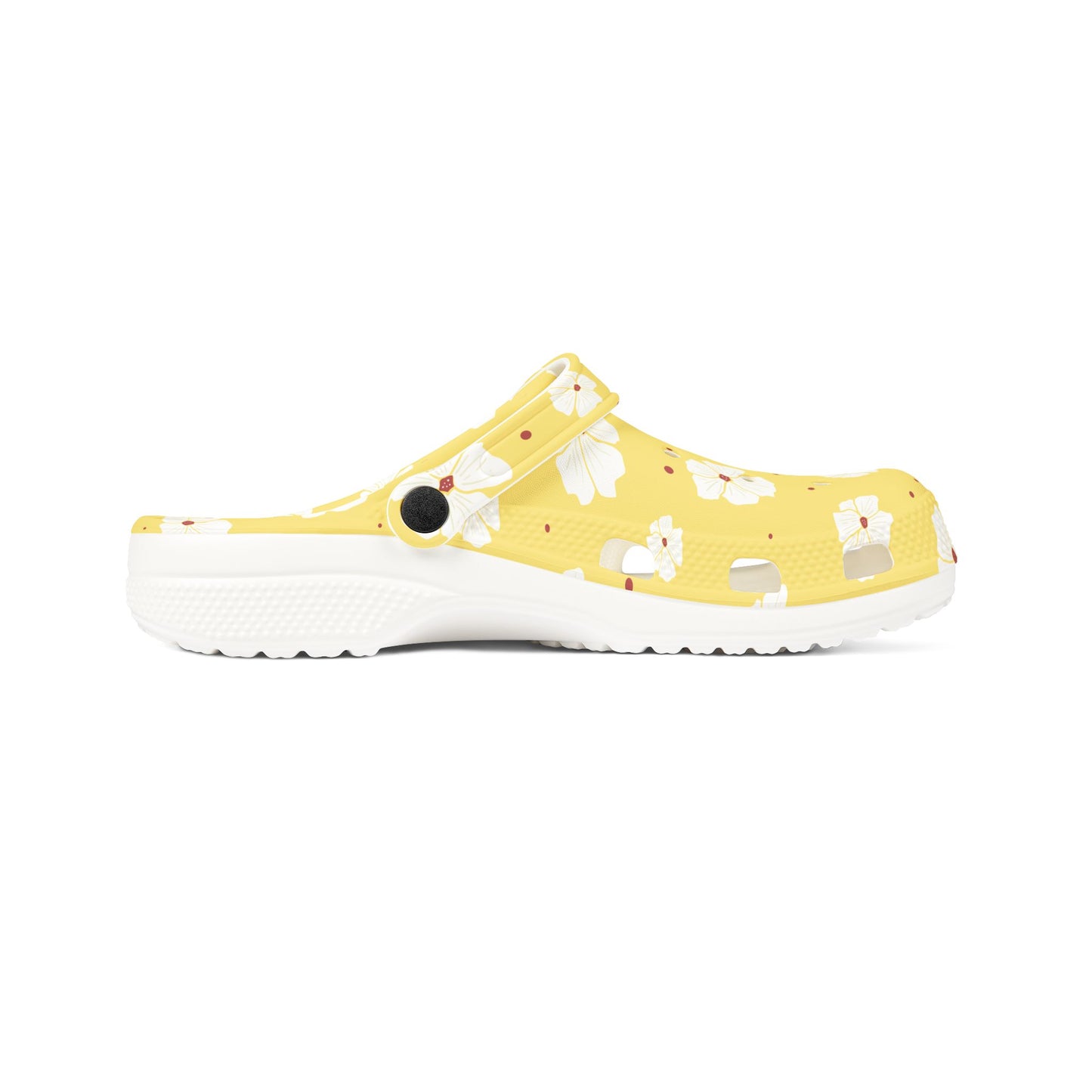 Floral Yellow EVA Foam Clogs — Lightweight Garden & Pool Slip-Ons