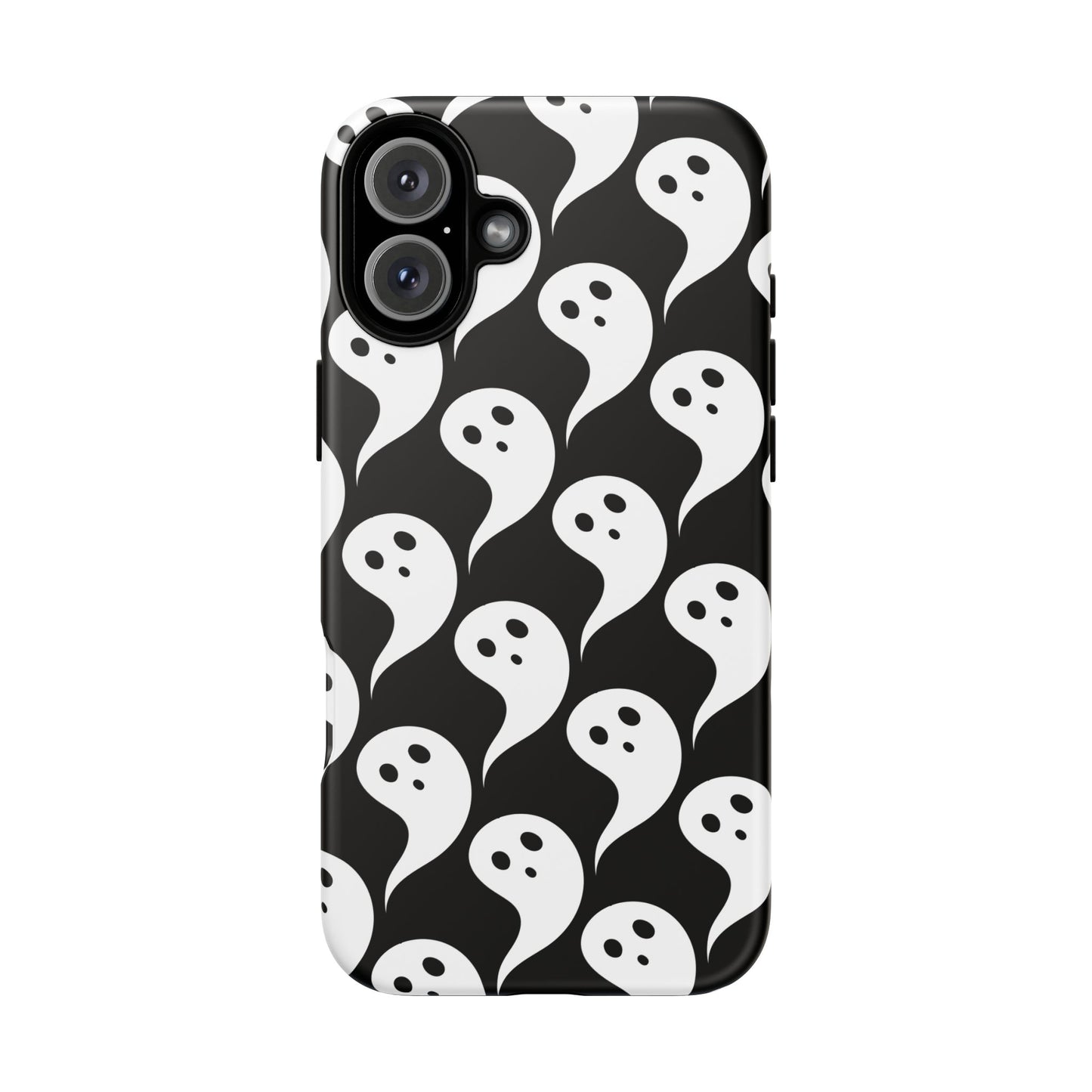 Ghost Pattern Phone Case, Cute Ghost Cell Phone Cover, Halloween Accessory, Spooky Gift, Black and White Phone Case