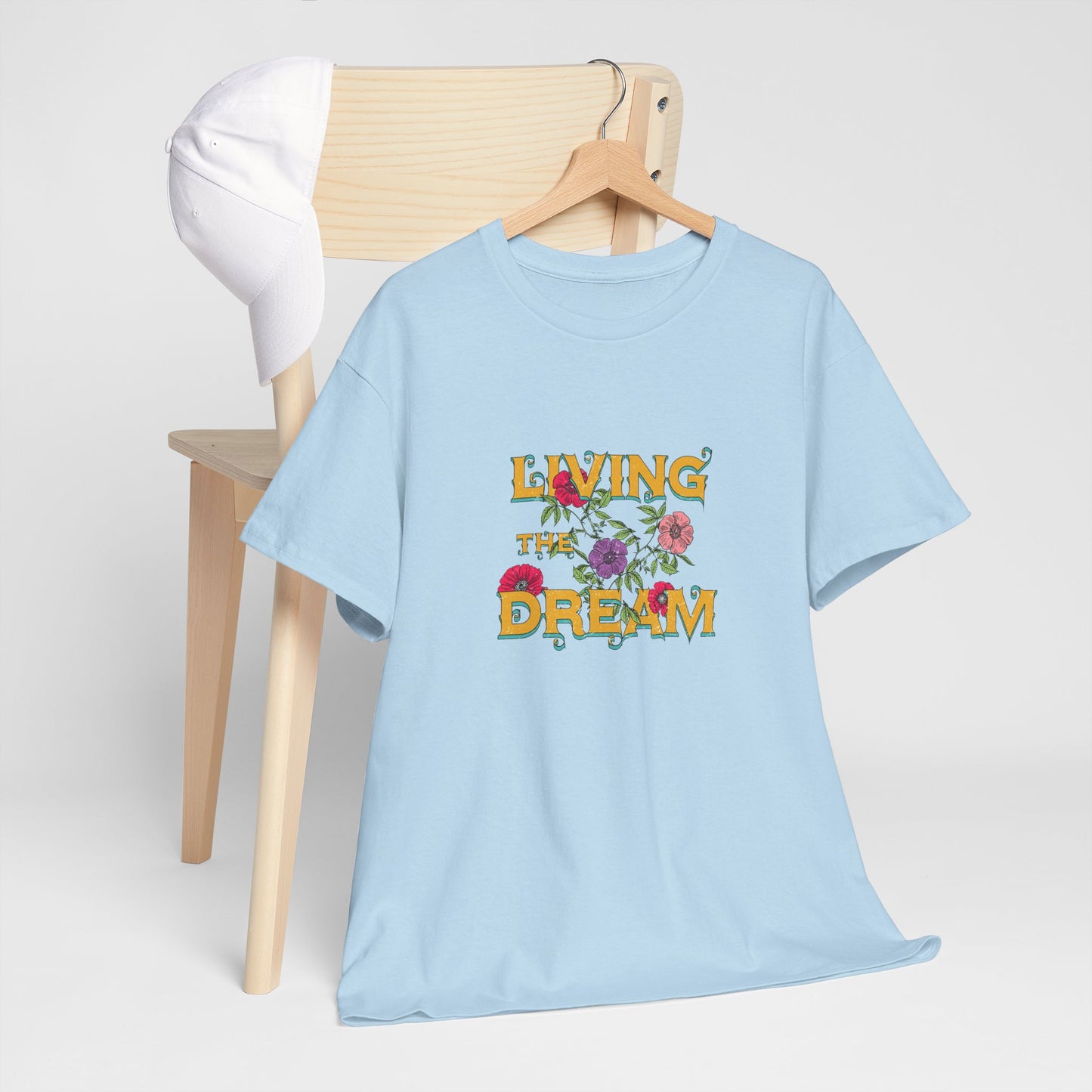 Living the Dream Floral Tee, Unisex Cotton T-Shirt, Inspirational Gift, Casual Everyday Wear, Flower Graphic Shirt, Summer Wardrobe [...]