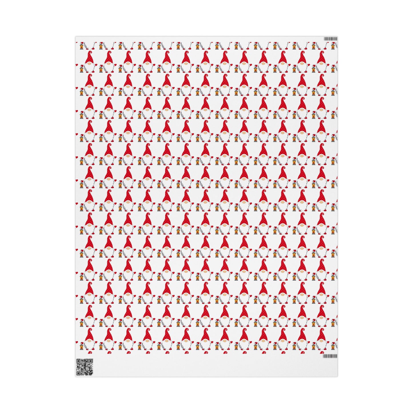 Christmas Gnome Wrapping Paper — Repeating Red Gnome Pattern for Holiday Gift Wrap