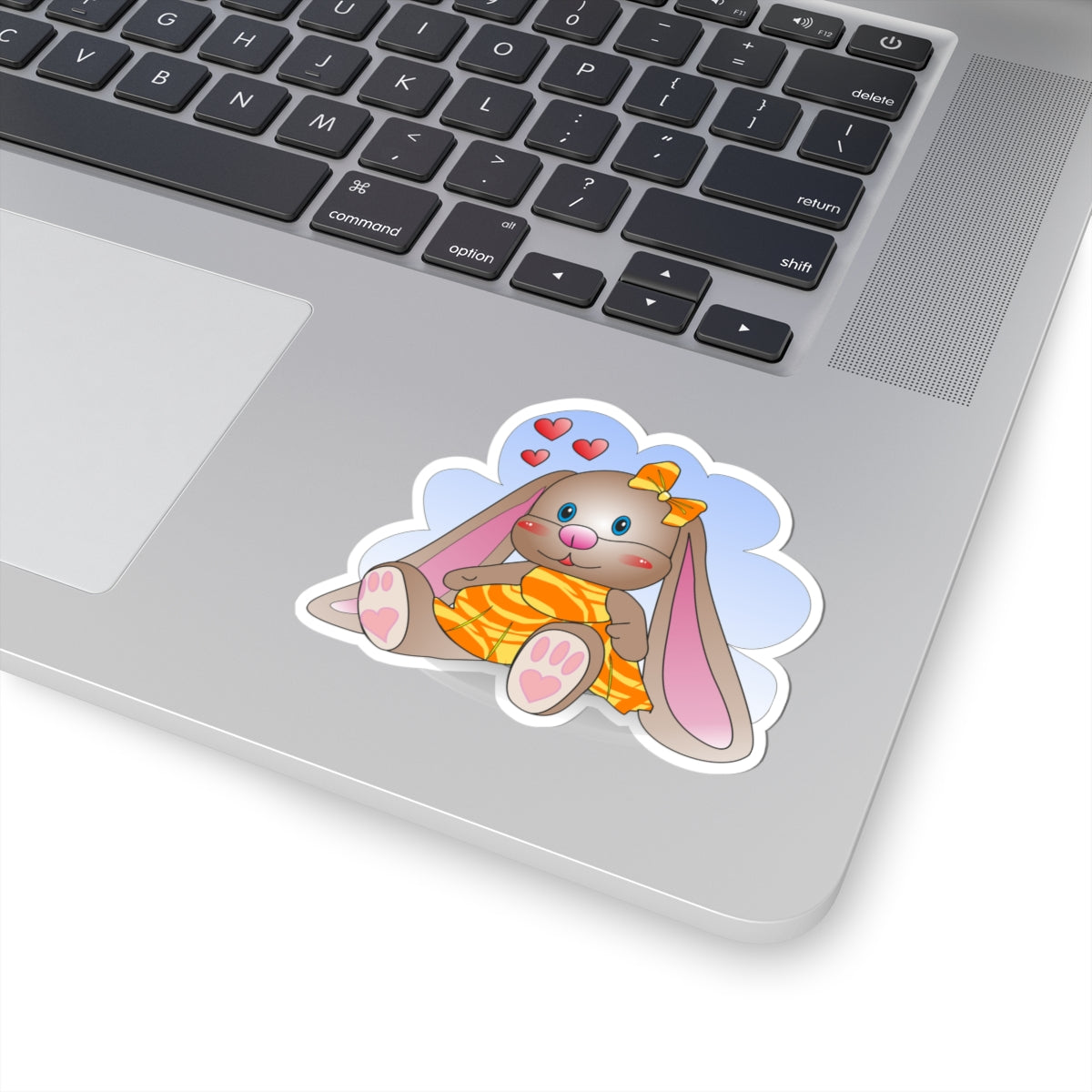 Cute Bunny Love Kiss-Cut Stickers, Adorable Bunny Decor, Laptop Stickers, Kids Party Favors, Cute Animal Gifts, Spring or Easter Decor