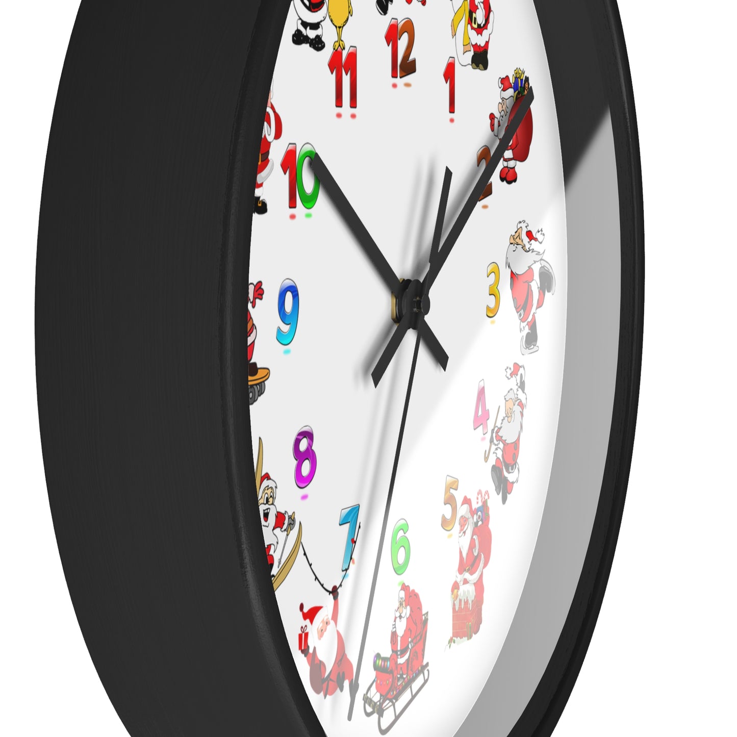 Festive Santa Wall Clock, Christmas Decor, Holiday Home Accent, Gift for Kids, Fun Timepiece, Seasonal Clock, Xmas Decoration