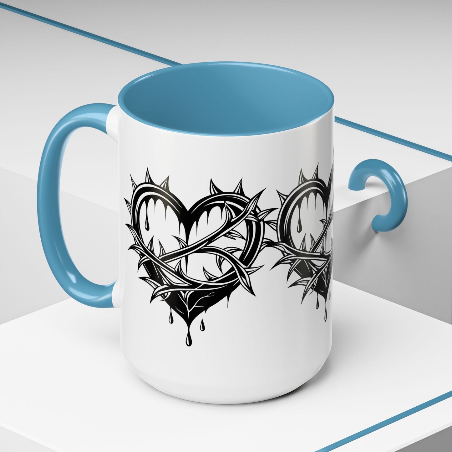 Gothic Heart Mug, Unique Art Coffee Cup for Gifting, Gothic Home Decor, Perfect for Friends, Gothic Style Drinkware