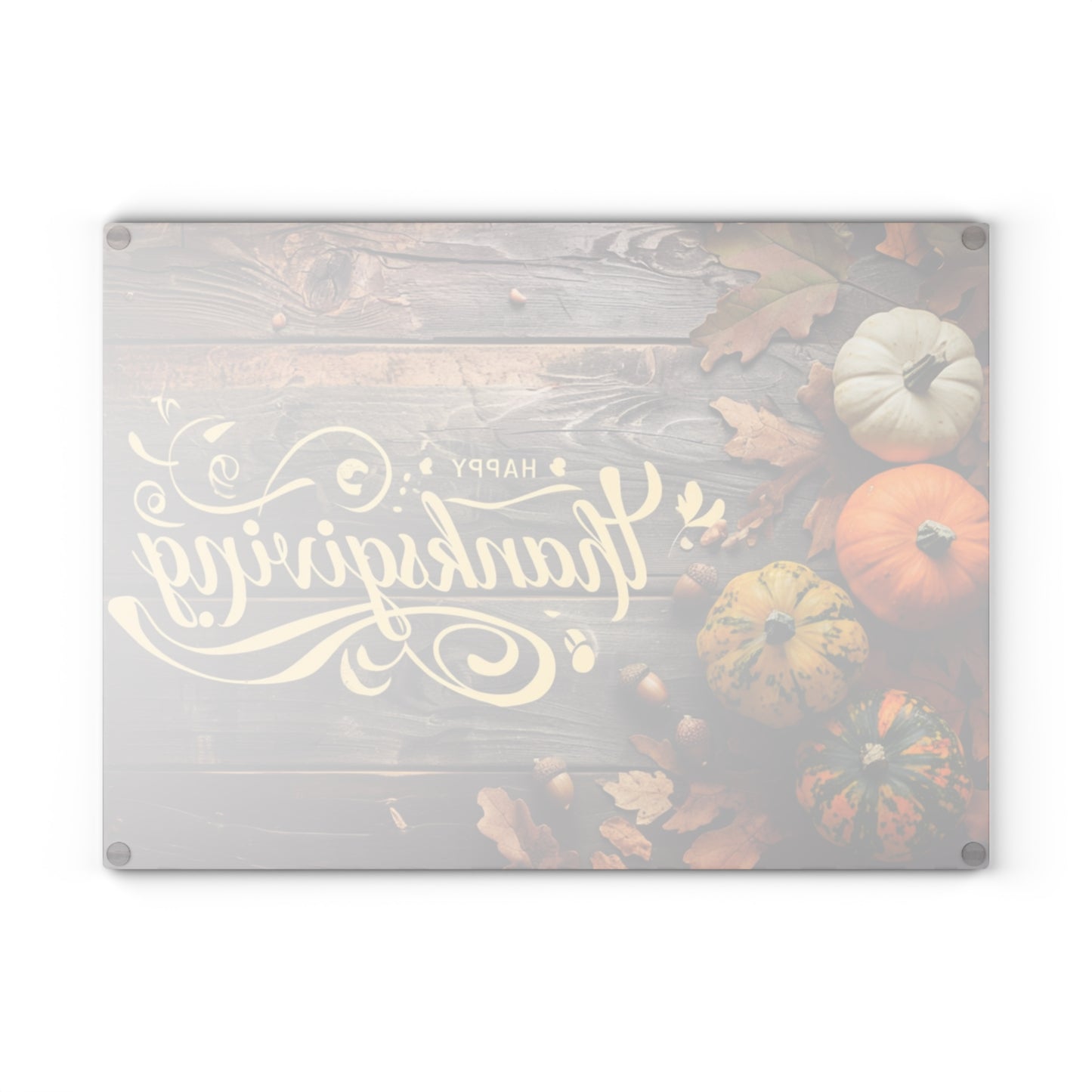 Thanksgiving Glass Cutting Board - Festive Kitchen Decor