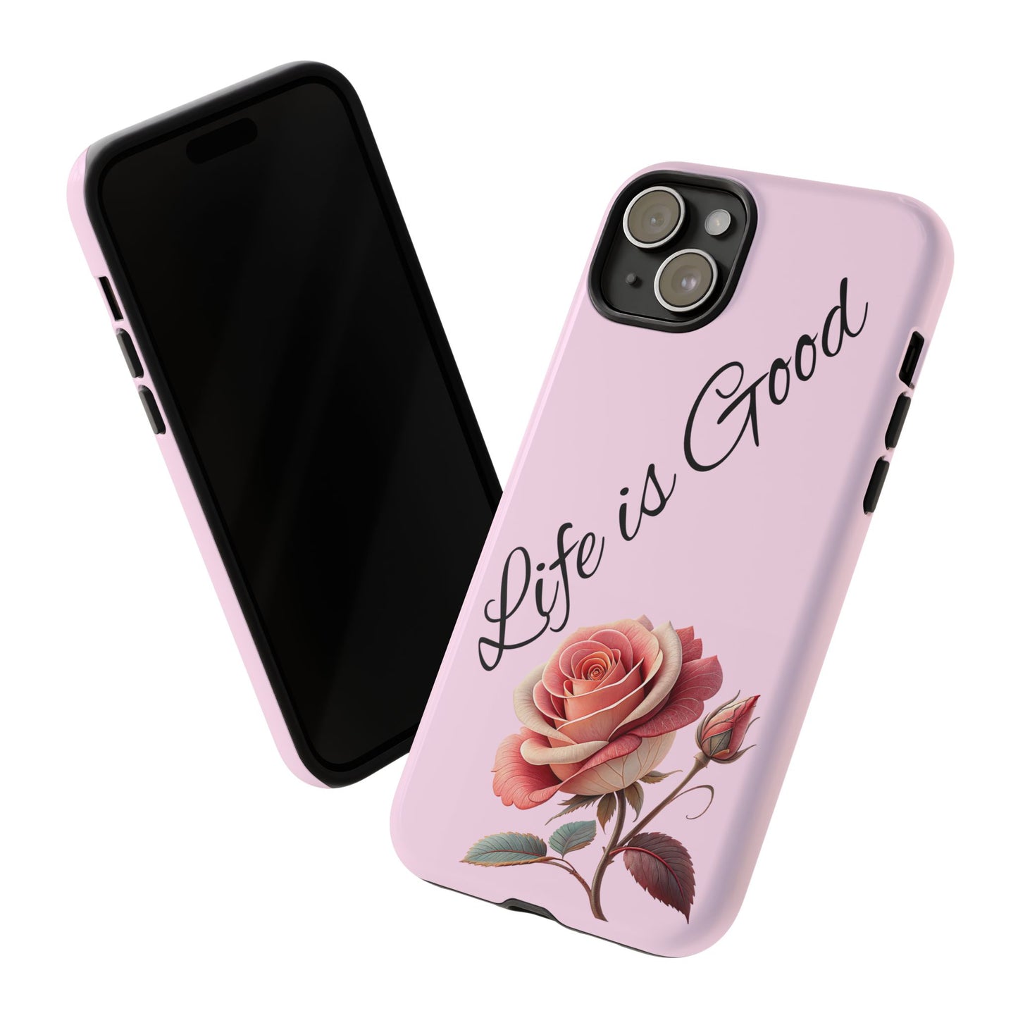Roses & Positivity Phone Case - Floral Design, Life is Good, Tough Cases for Everyday Wear, Gift for Friends, Mother's Day, Spring [...]