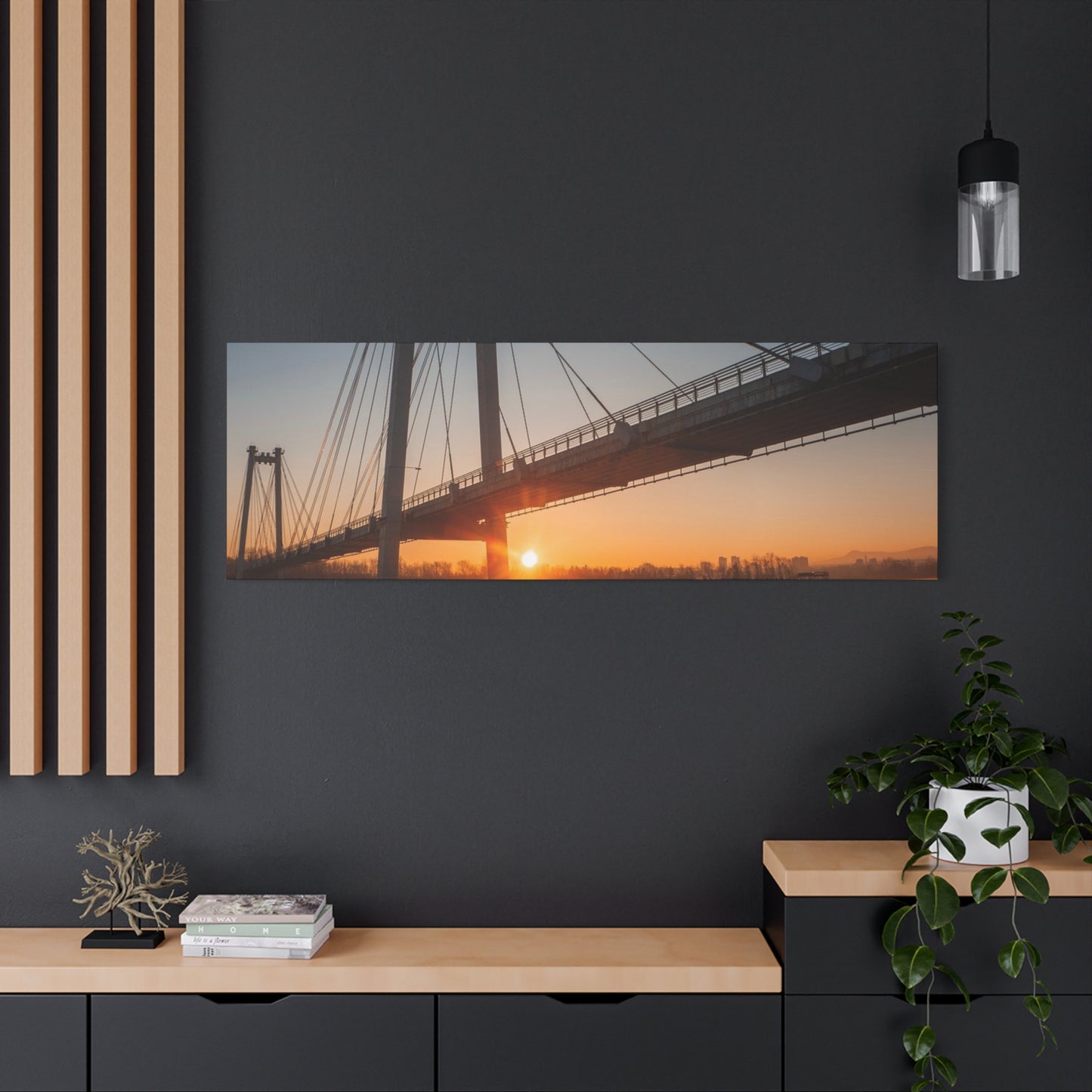 Sunrise Bridge Canvas Wall Art — Matte Stretched Canvas
