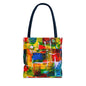 Vibrant Art Tote Bag, Colorful Shopping Bag, Summer Tote, Beach Bag
