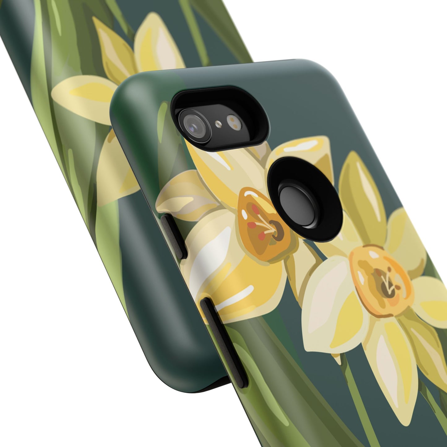 Floral Phone Case - Yellow Daffodil Design, Tough Phone Cover, Spring Decor, Floral Gift, Nature-Inspired Accessories
