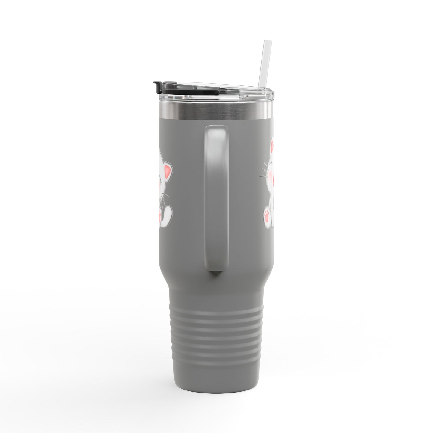 Cute Cat Insulated Travel Mug, 40oz | Funny Coffee Mug for Cat Lovers, Animal Lover Gift, Travel Tumbler, Pet Themed Drinkware