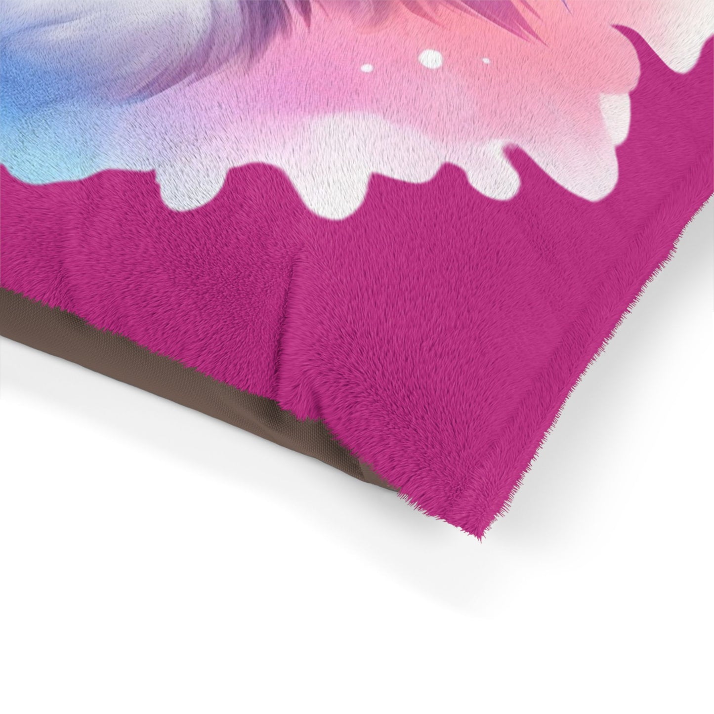 Cute Sleeping Kitten Pet Bed – Plush Pink Cat Cushion for Small Dogs & Cats