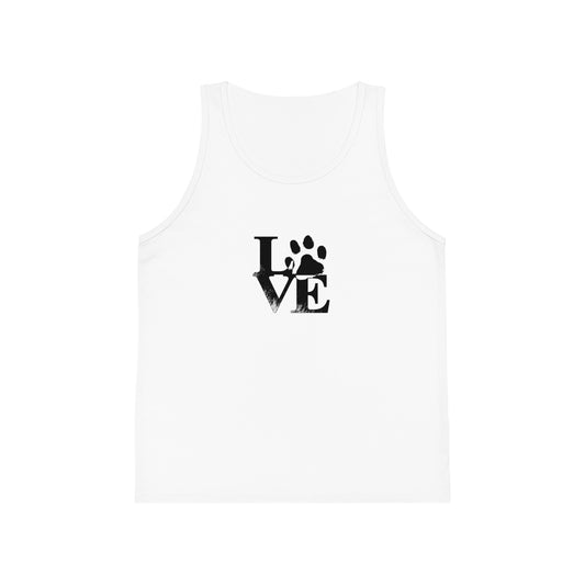 Love Paw Print Kid's Jersey Tank Top | Pet Lover's Gift, Cute Dog Shirt, Summer Outfit, Youth Tank Top, Animal Lover Apparel