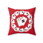 Playing Cards Themed Pillow, Fun Home Décor, Gift for Gamers, Poker Night Cushion, Card Game Decoration